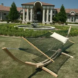 Other Products 1 hatteras hammocks deluxe duracord rope hammock green 2 x2